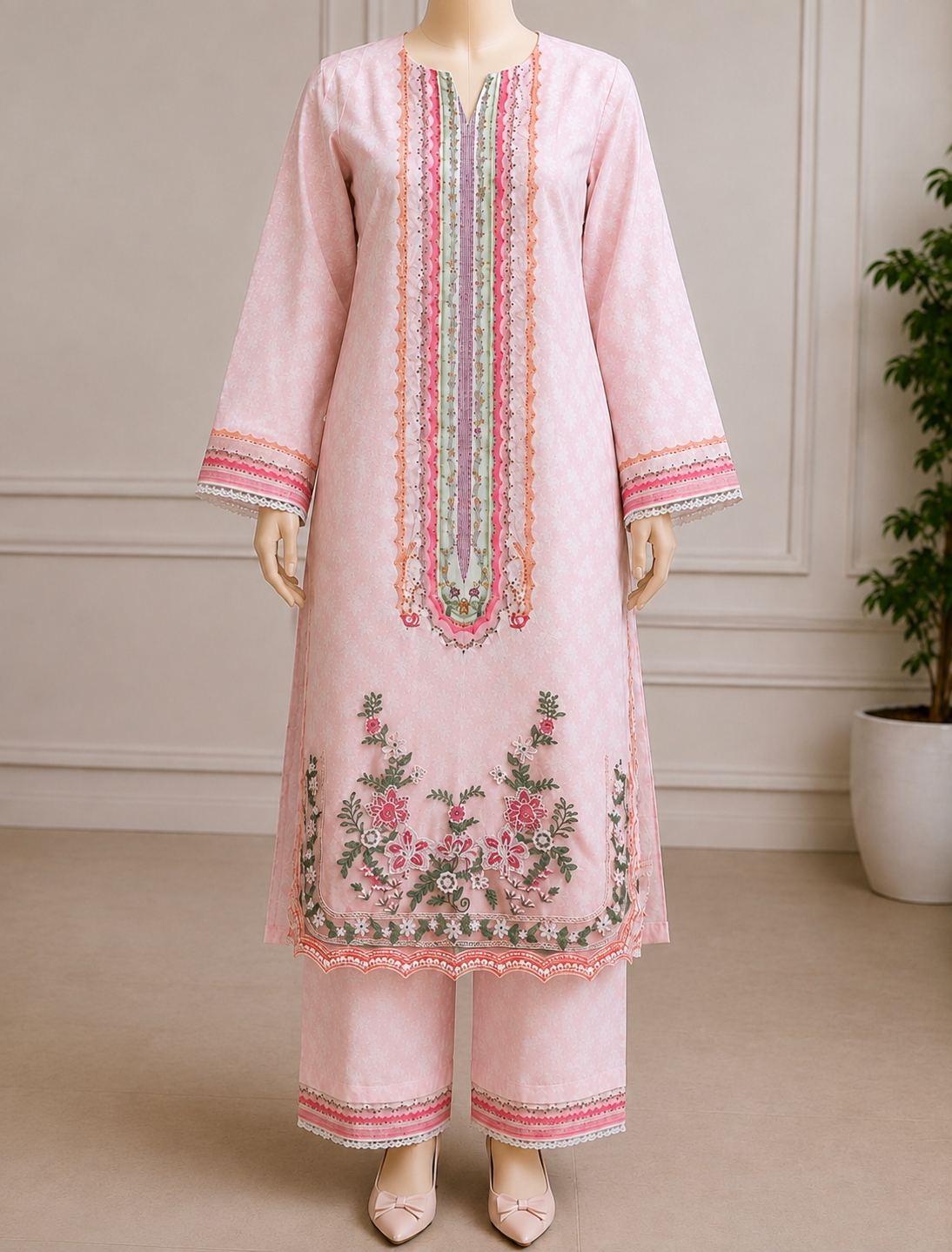 Whispering Spring - Embroidered Lawn 2 Piece Suit Unstitched