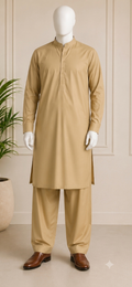 Camel Brown - 2 Piece Cotton Suit
