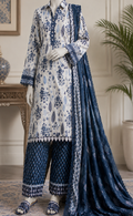 Blue Serenity - Digital Printed Lawn 3 Piece Suit Unstitched