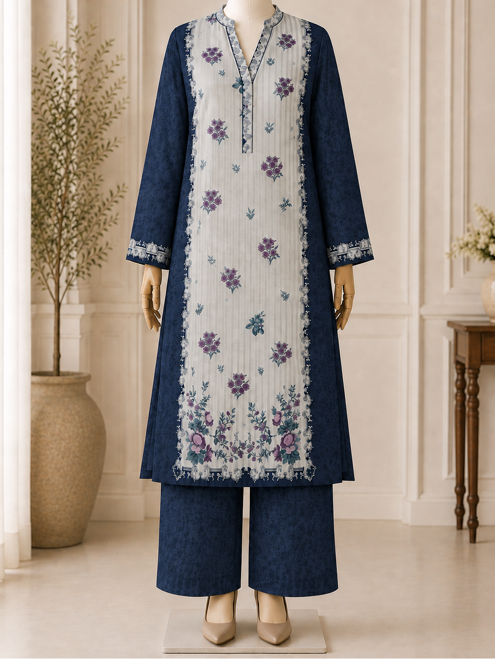 Aster - Stitched Printed Lawn Kurta