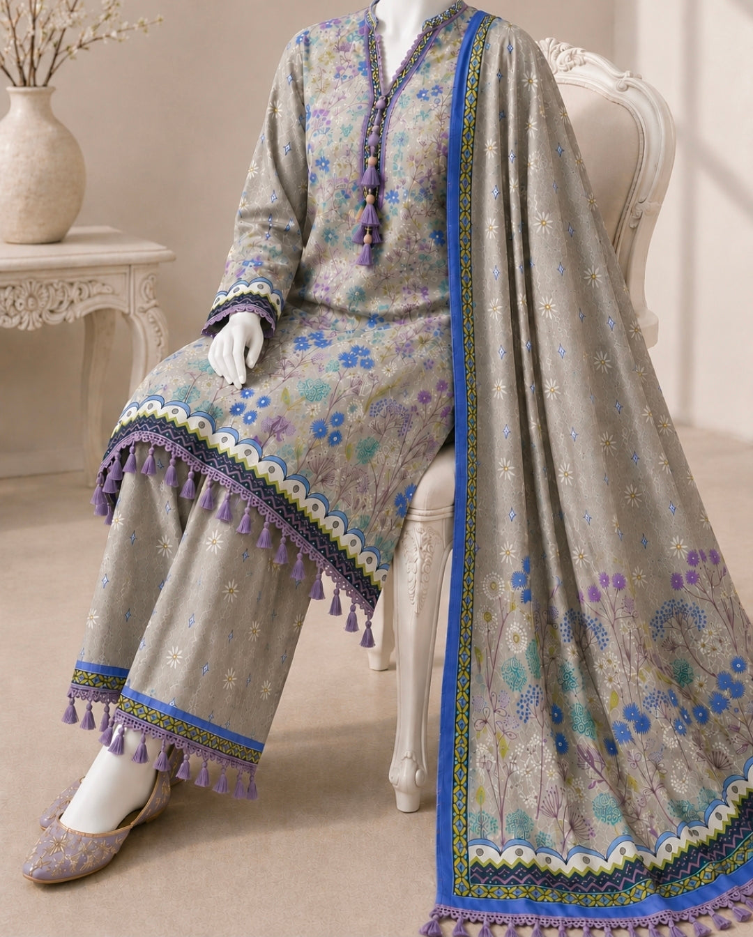 Meadow Mist - Digital Printed Lawn 3 Piece Suit Unstitched