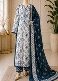 Blue Serenity - Digital Printed Lawn 3 Piece Suit Unstitched